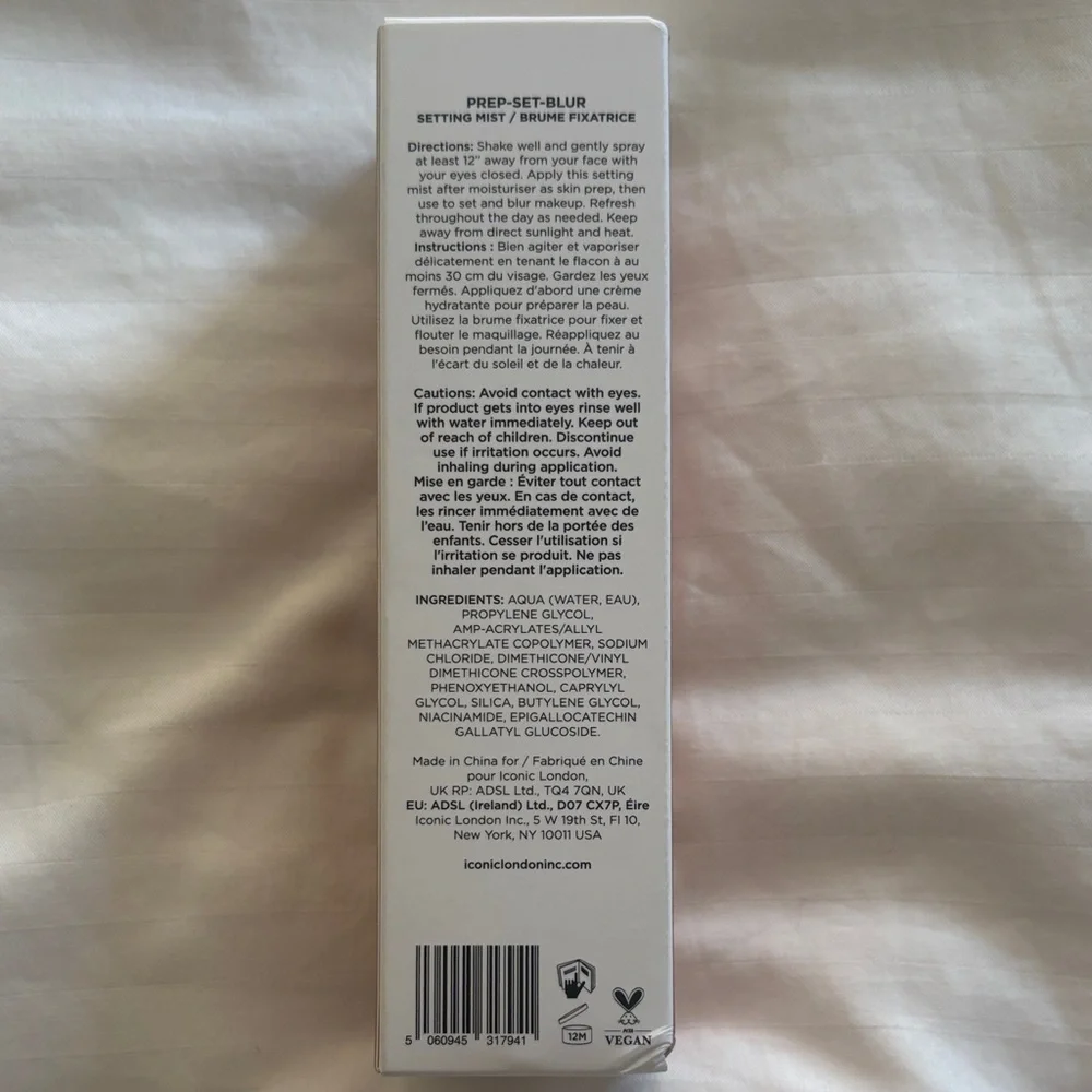 ICONIC London Prep-Set-Blur Setting Mist — Brand New